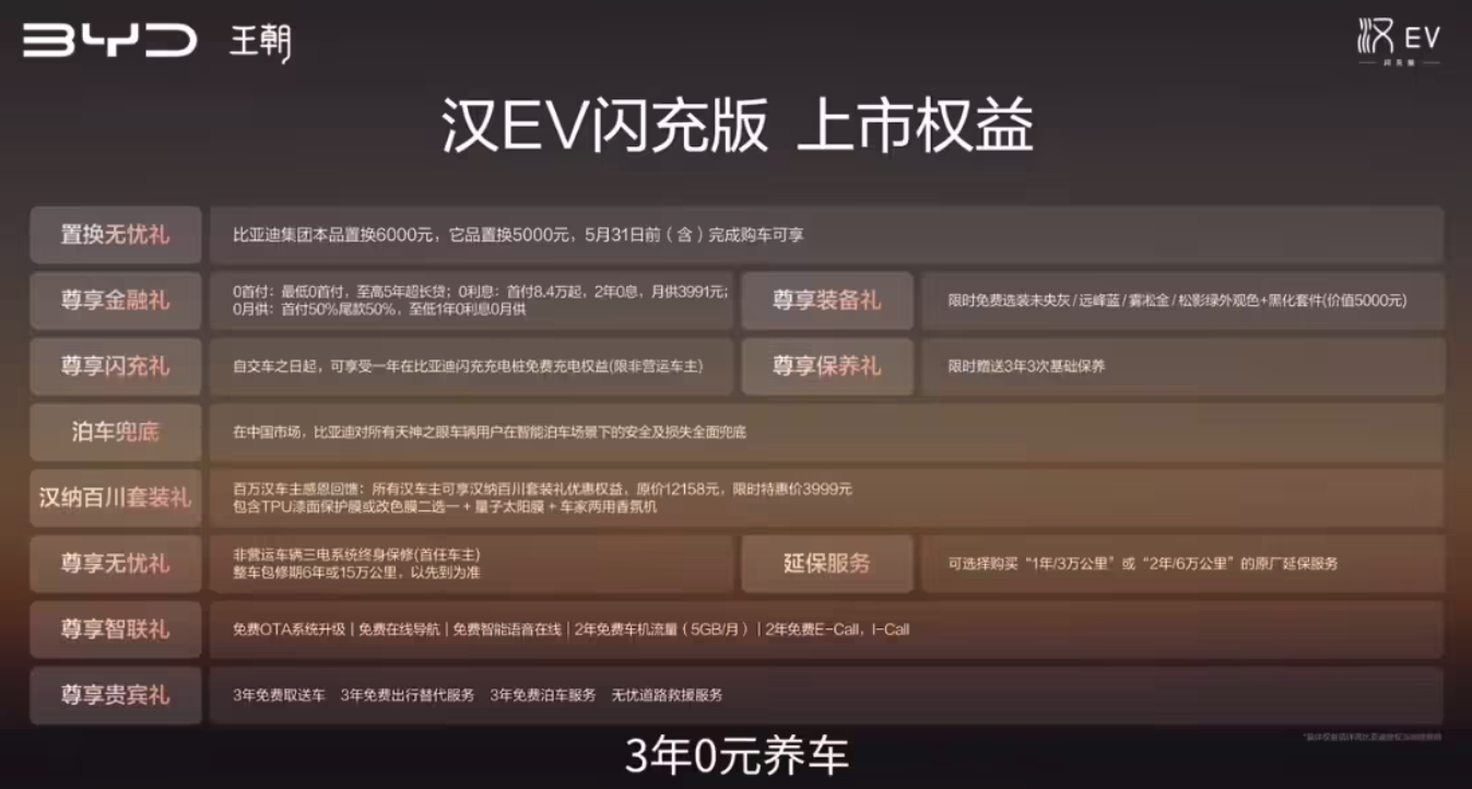 比亚迪汉EV闪充版正式发布 搭载第二代刀片电池 17.98万元起售